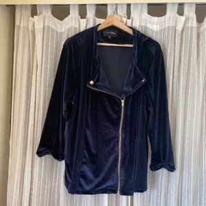 Blue Velvet Bomber Jacket